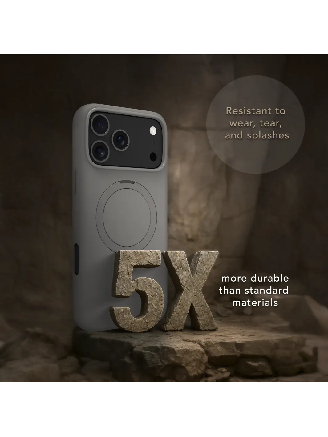 Roskilde MagSafe Kickstand ICON - iPhone 17 Pro Max - River Stone Phone Case